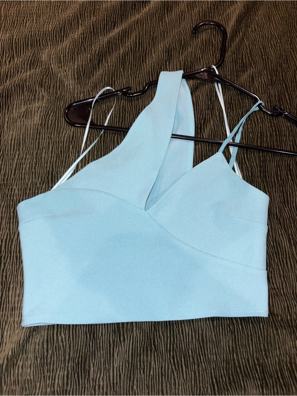 Abercrombie & Fitch Sky Blue Double-Strap Crop Top